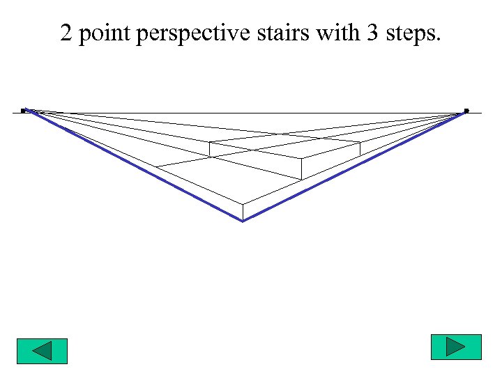 2 point perspective stairs with 3 steps. 