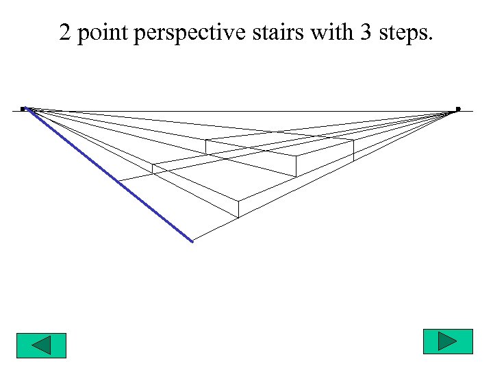 2 point perspective stairs with 3 steps. 