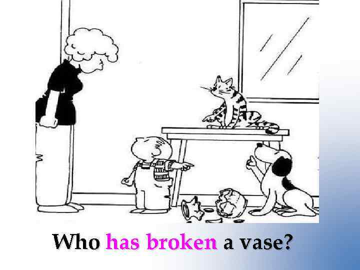 Who has broken a vase? 