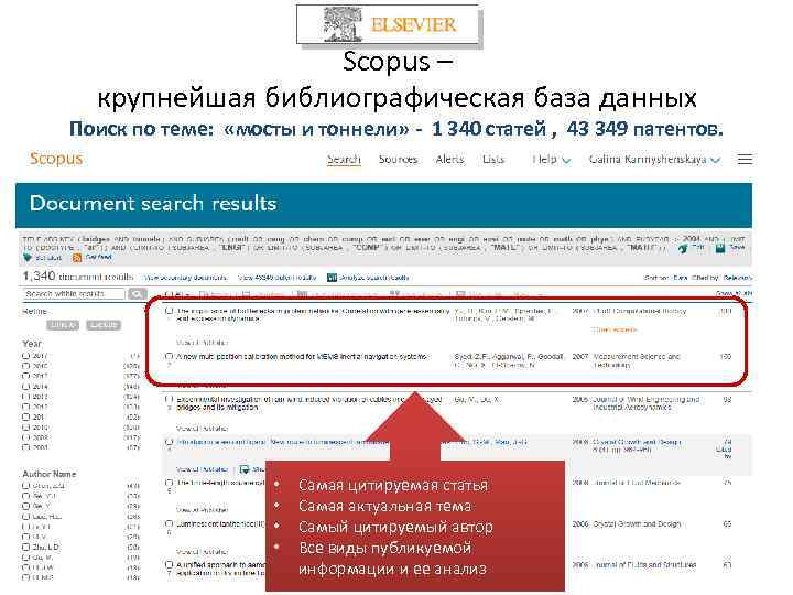 Scopus – крупнейшая библиографическая база данных Поиск по теме: «мосты и тоннели» - 1