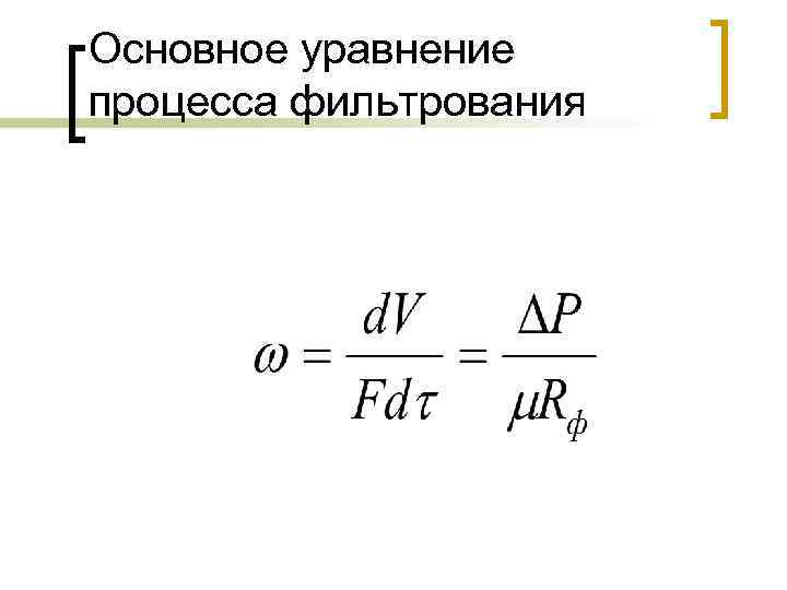 Схема процесса фильтрования