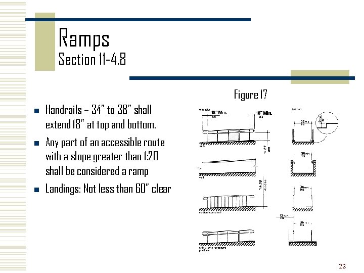Ramps Section 11 -4. 8 Figure 17 n n n Handrails – 34” to
