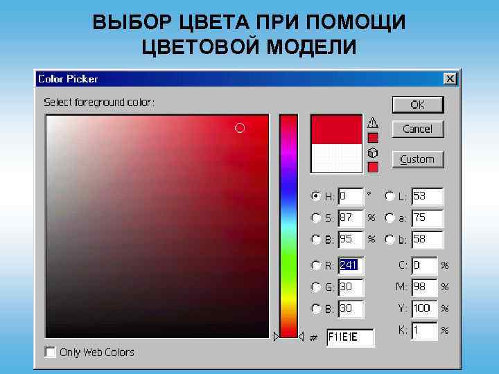 ВЫБОР ЦВЕТА ПРИ ПОМОЩИ ЦВЕТОВОЙ МОДЕЛИ 35 