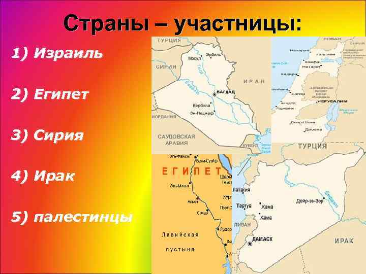 Карта египта и израиля