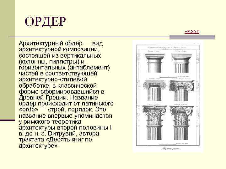 Значение архитектуры. Архитектурные термины. Термины в архитектуре. Ордер - вид архитектурной композиции. Словарь терминов архитектуры.