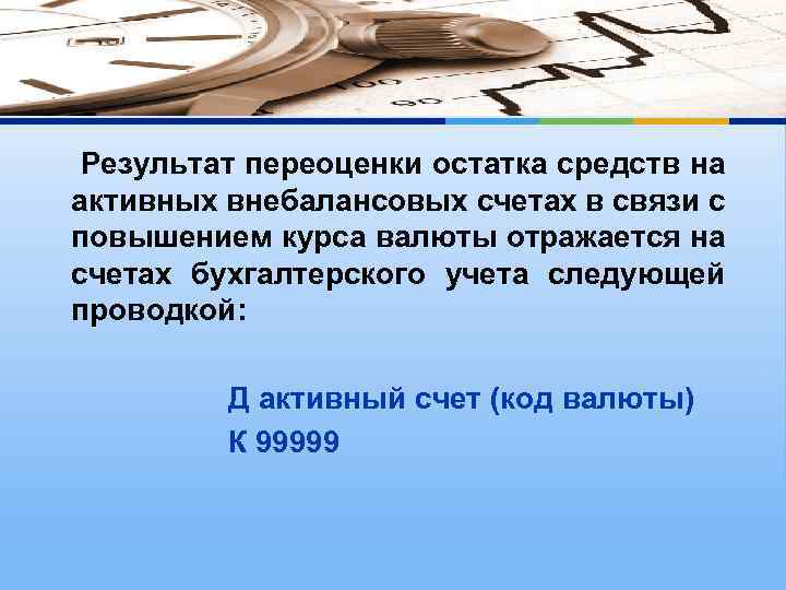  Результат переоценки остатка средств на активных внебалансовых счетах в связи с повышением курса