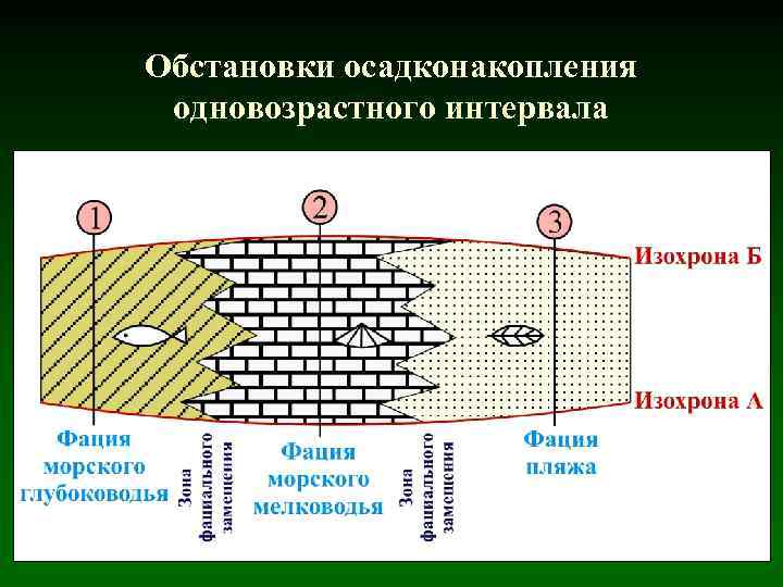 Обстановки осадконакопления одновозрастного интервала 