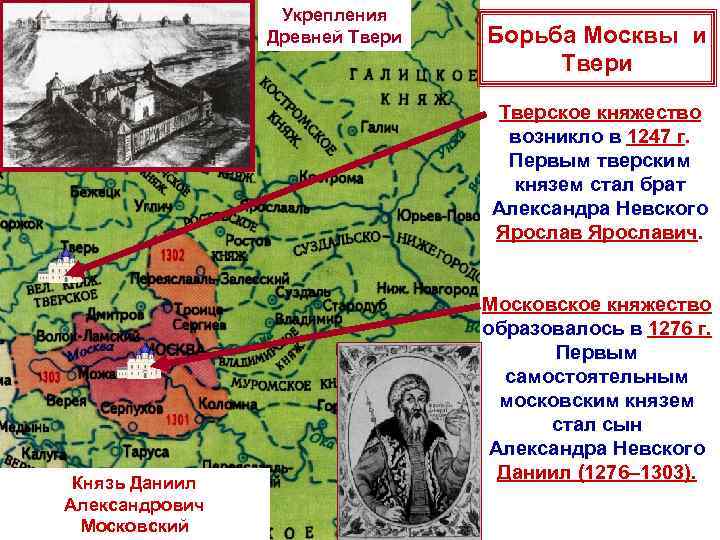 Укрепления Древней Твери Борьба Москвы и Тверское княжество возникло в 1247 г. Первым тверским