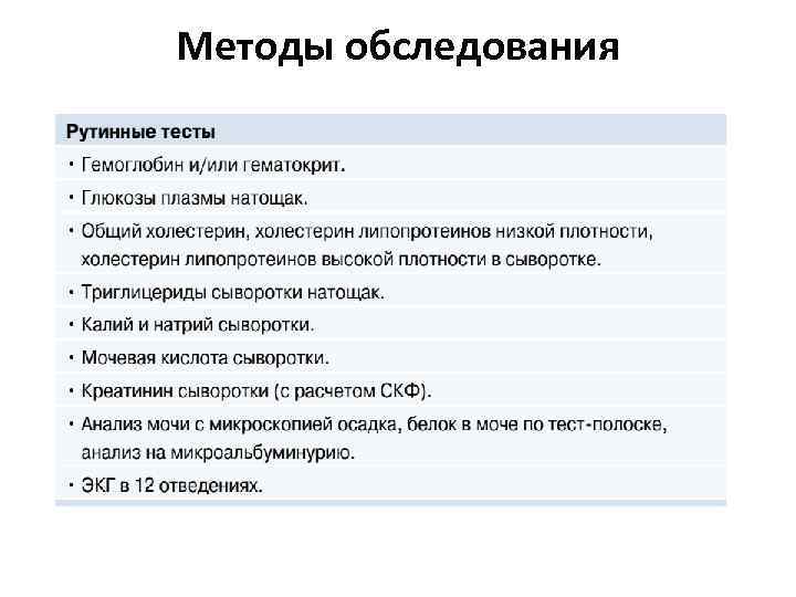 Методы обследования 