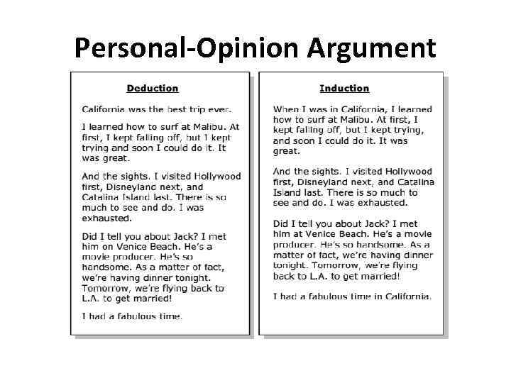 Personal-Opinion Argument 