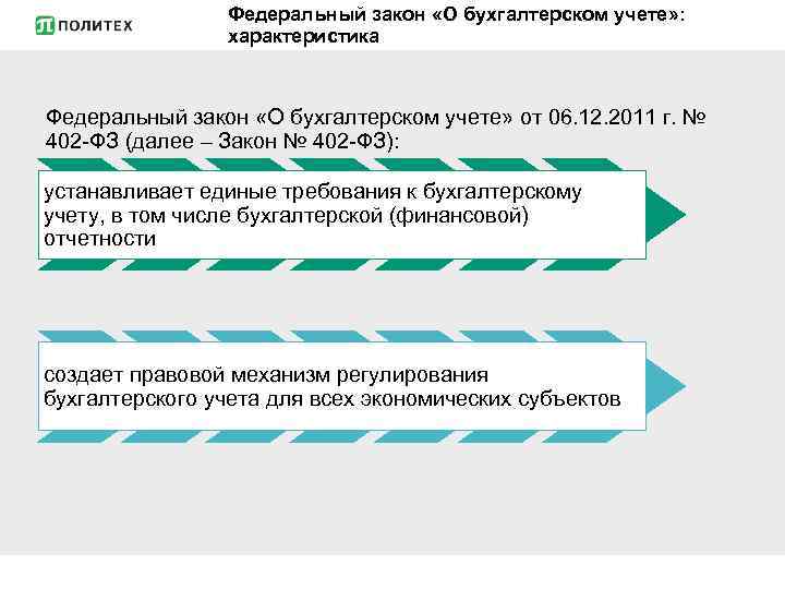 Федеральный закон «О бухгалтерском учете» : характеристика Федеральный закон «О бухгалтерском учете» от 06.