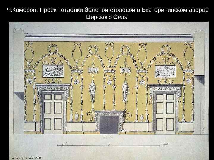 Ч. Камерон. Проект отделки Зеленой столовой в Екатерининском дворце Царского Села 