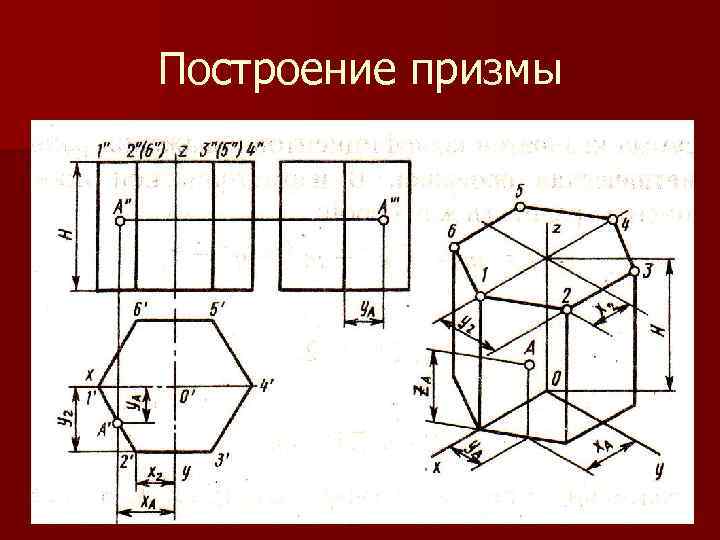 Как нарисовать призму черчение