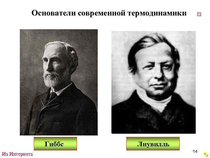 Основатели современной термодинамики Гиббс Из Интернета Лиувилль 14 