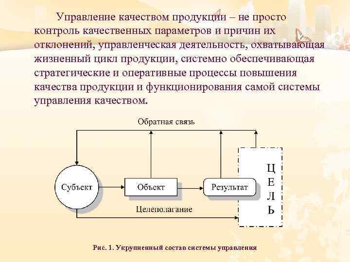 Управление качеством продукции – не просто контроль качественных параметров и причин их отклонений, управленческая