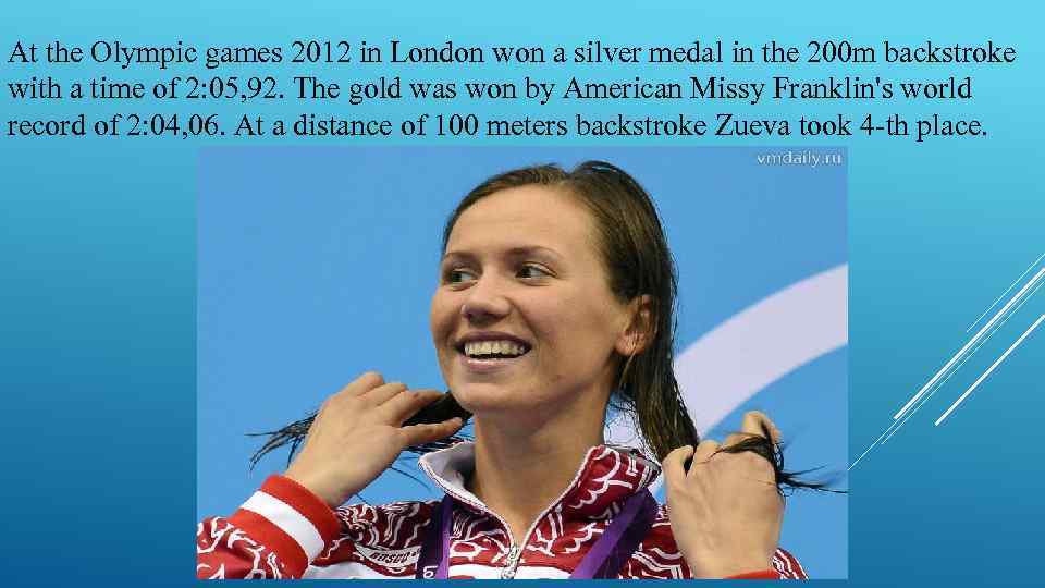 At the Olympic games 2012 in London won a silver medal in the 200