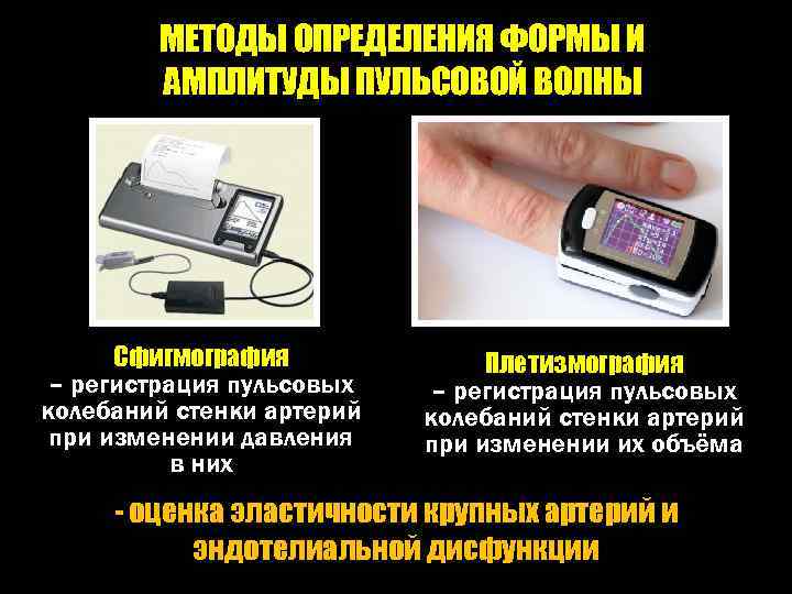 МЕТОДЫ ОПРЕДЕЛЕНИЯ ФОРМЫ И АМПЛИТУДЫ ПУЛЬСОВОЙ ВОЛНЫ Сфигмография – регистрация пульсовых колебаний стенки артерий