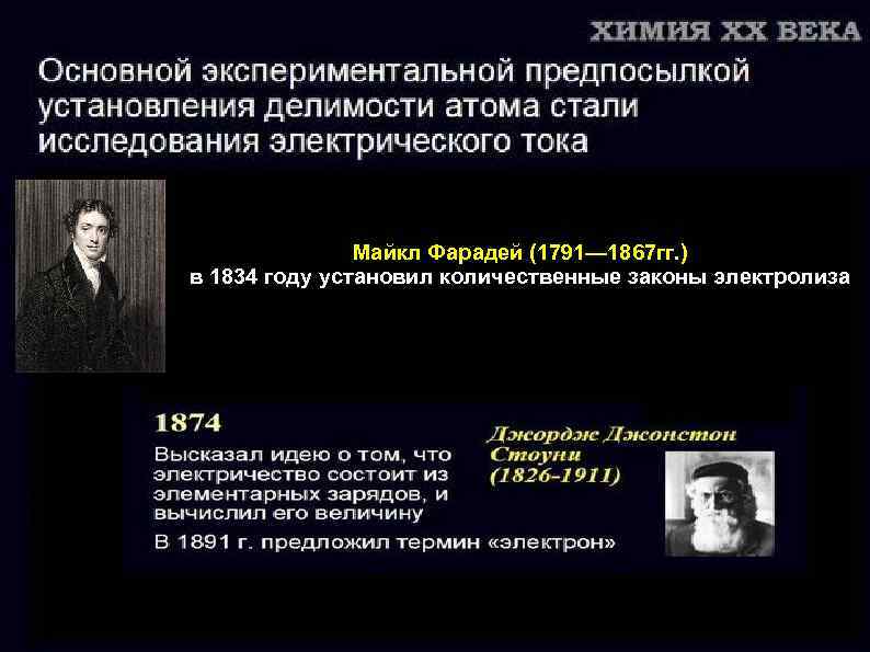 Майкл Фарадей (1791— 1867 гг. ) в 1834 году установил количественные законы электролиза 