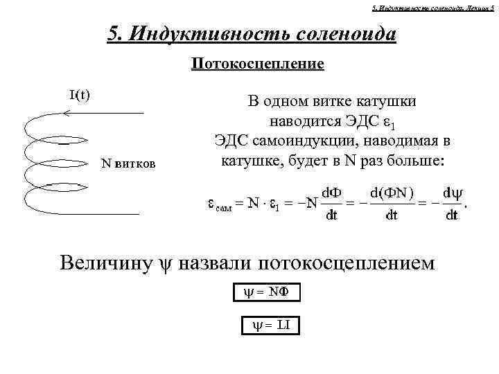 Индуктивность соленоида