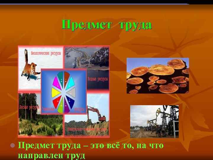 l Предмет труда – это всё то, на что направлен труд 