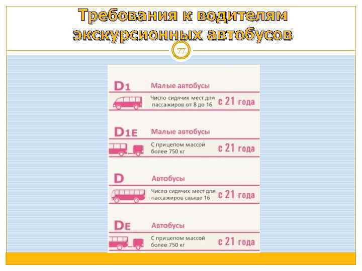 Требования к водителям экскурсионных автобусов 77 