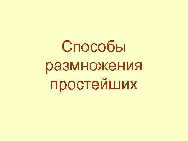 Способы размножения простейших 