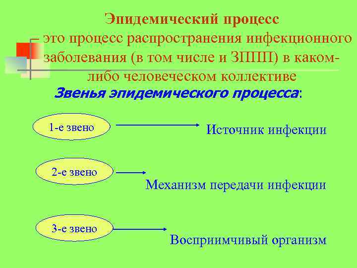 Эпидемический процесс – это процесс распространения инфекционного заболевания (в том числе и ЗППП) в
