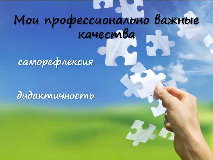 Мои профессионально важные качества саморефлексия дидактичность 