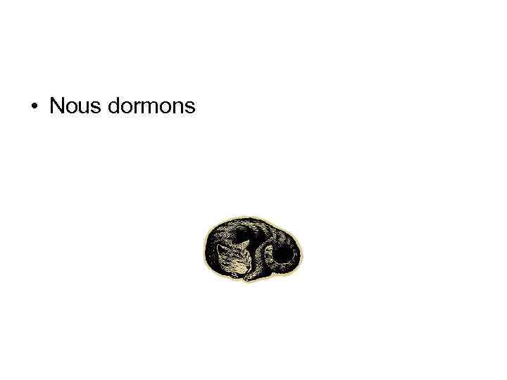  • Nous dormons 