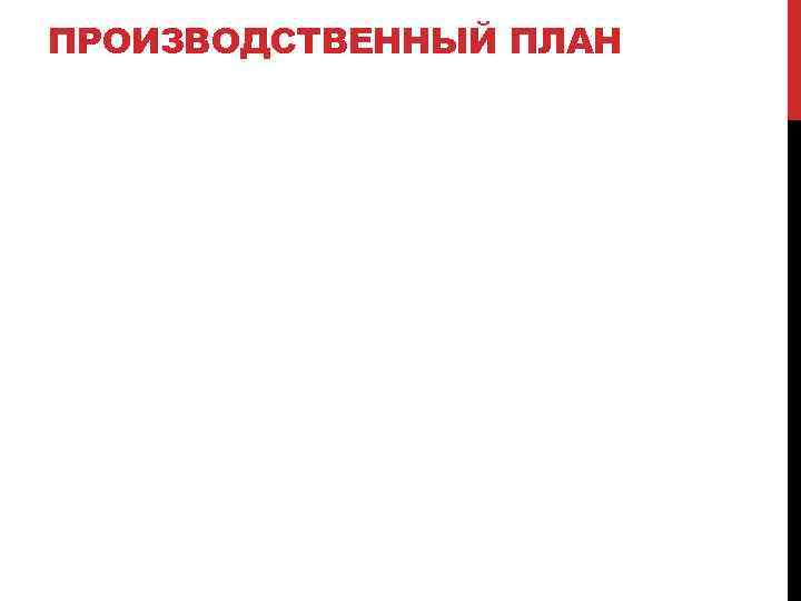 ПРОИЗВОДСТВЕННЫЙ ПЛАН 