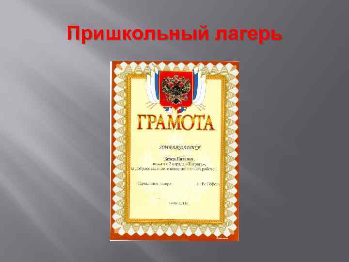 Пришкольный лагерь 