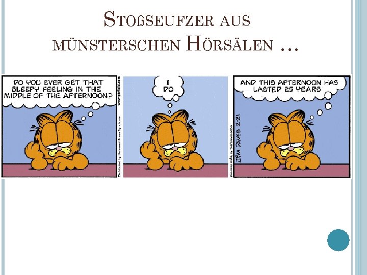 STOßSEUFZER AUS MÜNSTERSCHEN HÖRSÄLEN … 