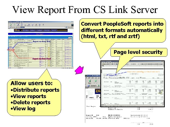 View Report From CS Link Server Convert People. Soft reports into different formats automatically