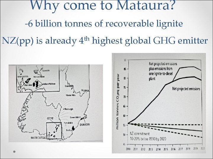 Why come to Mataura? -6 billion tonnes of recoverable lignite NZ(pp) is already 4