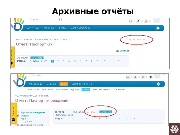 Архивные отчёты 