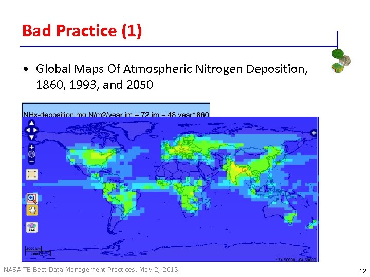 Bad Practice (1) • Global Maps Of Atmospheric Nitrogen Deposition, 1860, 1993, and 2050