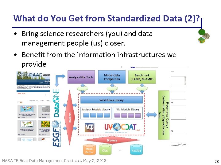 What do You Get from Standardized Data (2)? • Bring science researchers (you) and