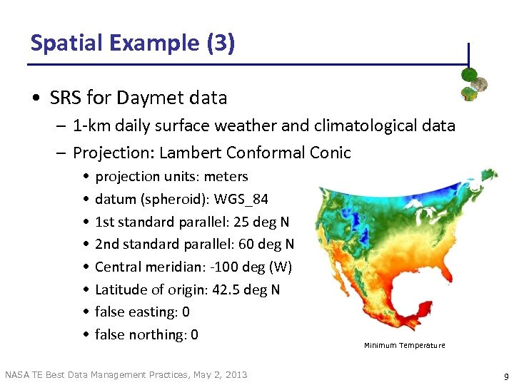 Spatial Example (3) • SRS for Daymet data – 1 -km daily surface weather
