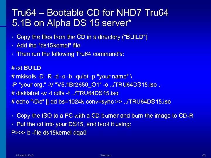 Tru 64 – Bootable CD for NHD 7 Tru 64 5. 1 B on
