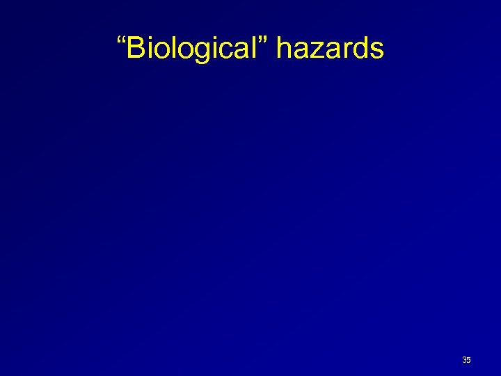 “Biological” hazards 35 