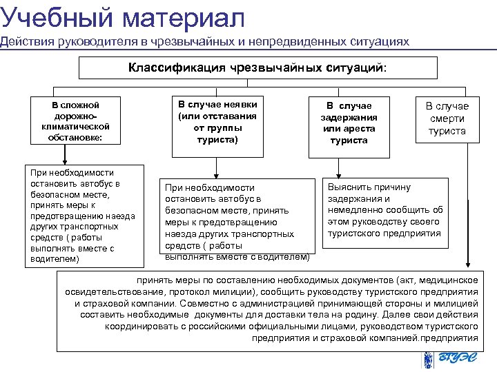 Действия руководителя