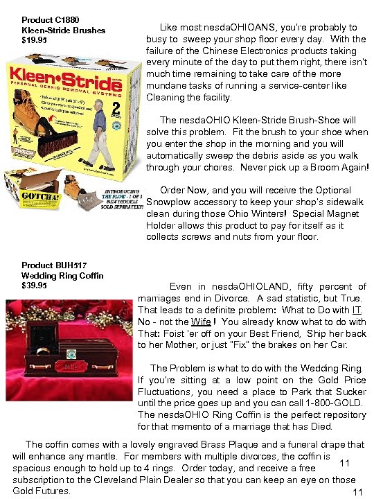 Product C 1880 Kleen-Stride Brushes $19. 95 Like most nesda. OHIOANS, you’re probably to