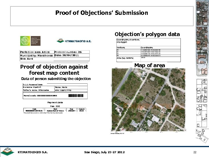 Proof of Objections’ Submission Objection’s polygon data Coordinates of vertices of polygon Vertices Perfection