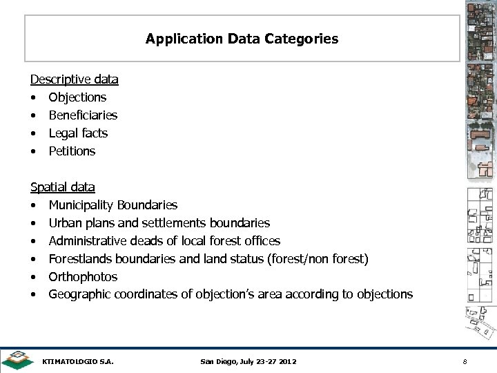 Application Data Categories Descriptive data • Objections • Beneficiaries • Legal facts • Petitions