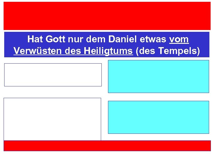 Hat Gott nur dem Daniel etwas vom Verwüsten des Heiligtums (des Tempels) offenbart? 
