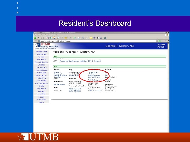 Resident’s Dashboard 