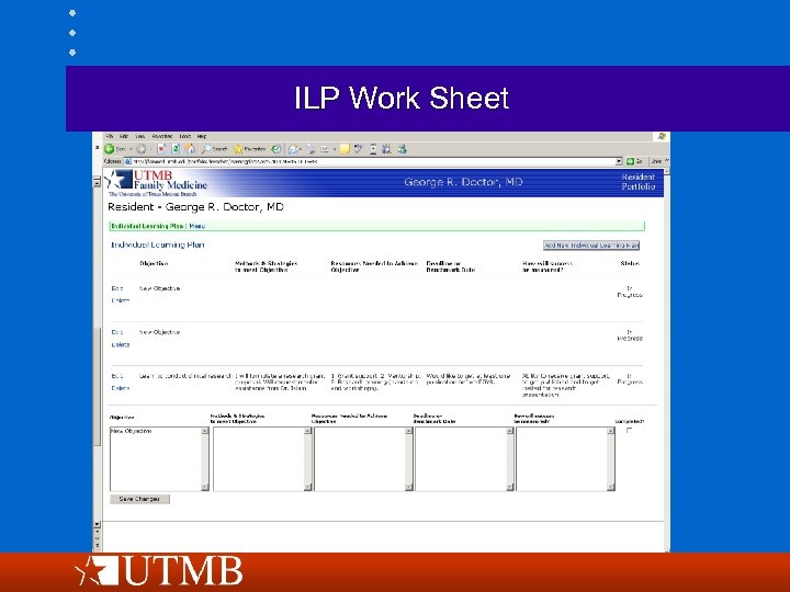 ILP Work Sheet 