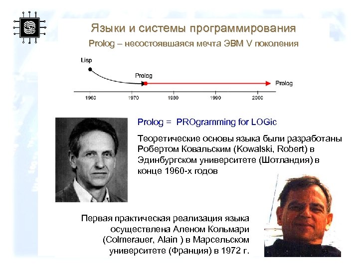 Языки и системы программирования Prolog – несостоявшаяся мечта ЭВМ V поколения Prolog = PROgramming