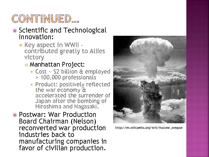  Scientific and Technological Innovation: Key aspect in WWII contributed greatly to Allies victory