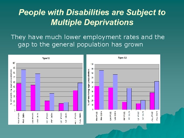 People with Disabilities are Subject to Multiple Deprivations They have much lower employment rates
